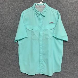 Columbia PFG Button Up Short Sleeve  Mens Casual Fishing Outdoors Lightweight